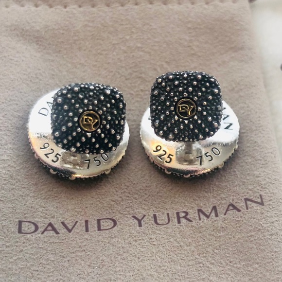 David Yurman Sea Urchin Cufflinks w/Blue Sapphire RARE - Picture 7 of 14